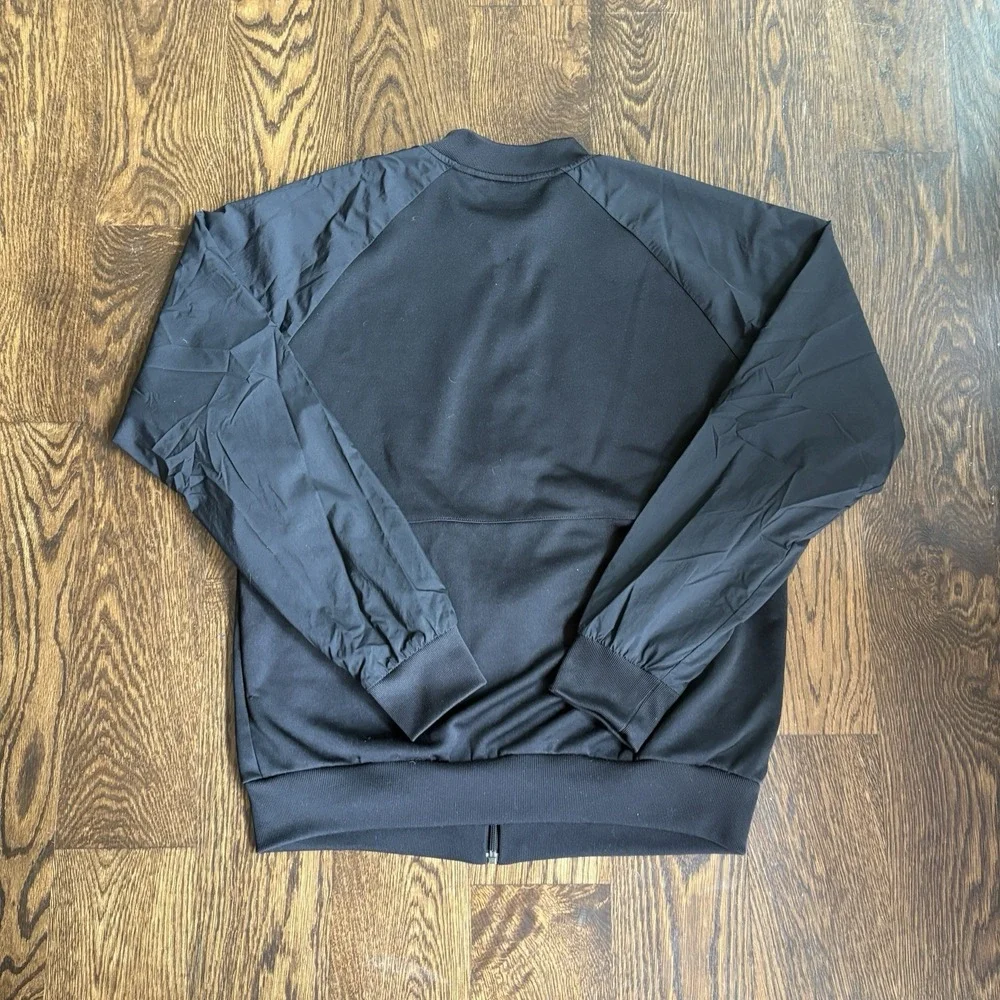Adidas Originals Mixed Material Bomber Track Jacket Black Mens L Nylon Sleeve